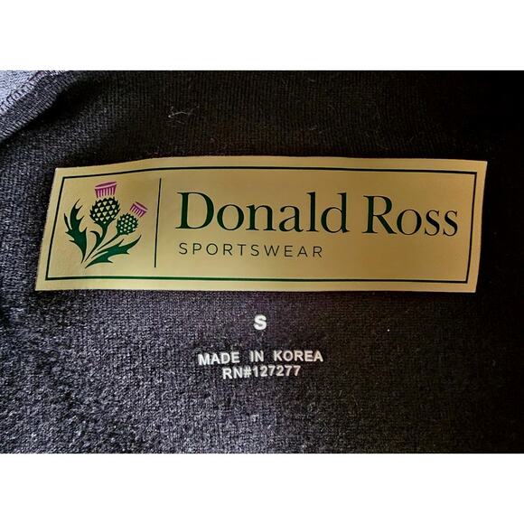 Donald Ross Sportswear Half  Zip Black Pullover, Mens Sz S, NEW - Picture 4 of 8